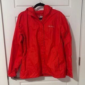 Columbia Bright Red Rain Jacket